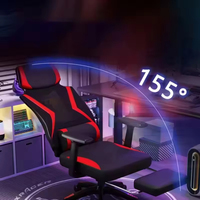Chaise de jeu PC style course, ergonomique, dossier haut inclinable, pivotante, avec support lombaire et appui-tête pour joueur sur ordinateur