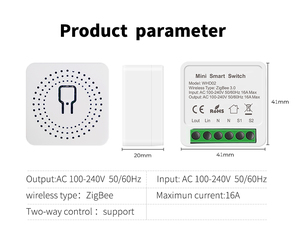 Pour Tuya WiFi 1 <span class=keywords><strong>Gang</strong></span> <span class=keywords><strong>2</strong></span> voies Module de commutateur intelligent minuterie unipolaire compte à rebours télécommande Via Smart Life App aluminium EU 16A - Product Image 3