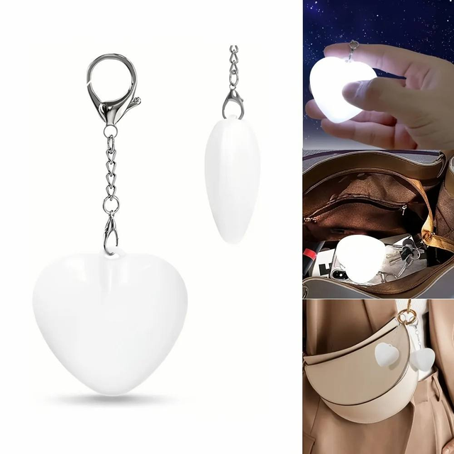 Creative Rechargeable Heart Shaped Touch Control Nightlight Multifunctional Wallet Handbag Light Portable Hanging Keychain