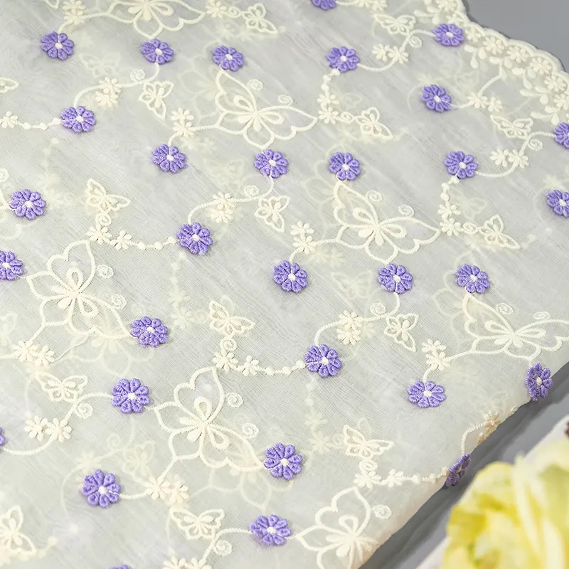 Новое поступление с фабрики фиолетовые цветочные кружева вышивка кружева материал африканская кружевная ткань цветочные платья для девочек для свадьбы