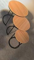 Table basse circulaire en bois pour salon, petite table d'appoint créative pour appartement, nouveau style chinois