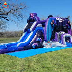 WINWAYTOYS Château gonflable personnalisable en PVC avec jeux vidéo, <span class=keywords><strong>toboggan</strong></span> <span class=keywords><strong>aquatique</strong></span> pour enfants, 6,2x5x5m, idéal pour les fêtes - Product Image 2