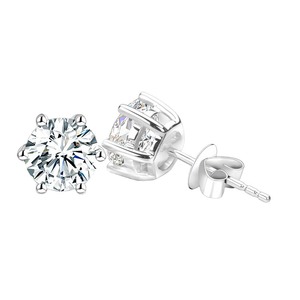 Hot Sale Moissanite Diamond Earrings in 925 Sterling <b>Silver</b> for Women Elegant Look Available For Best Selling Price - Product Image 1