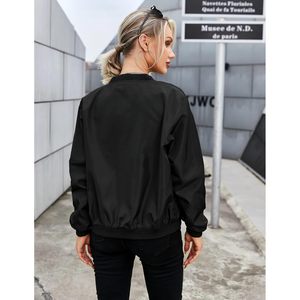 FOXA Veste bomber pour femme, manteau décontracté à fermeture éclair avec poches, pour le printemps et l'automne, S XXL - Product Image 6