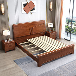 Cama <span class=keywords><strong>de</strong></span> Madera Maciza <span class=keywords><strong>de</strong></span> Nogal, Moderna y Sencilla, Tamaño King Size, Cama Doble <span class=keywords><strong>de</strong></span> Madera Maciza, Muebles <span class=keywords><strong>de</strong></span> <span class=keywords><strong>Dormitorio</strong></span>, Almacenamiento, Cama Matrimonial con Elevación a Gas - Product Image 5