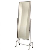 Miroir sur pied mobile pleine longueur en acier inoxydable argenté moderne 2025 – Vente en gros, personnalisable, tendance, pour usage domestique quotidien
