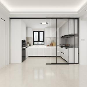 <span class=keywords><strong>Porte</strong></span> <span class=keywords><strong>coulissante</strong></span> à trois points de fixation, design postmoderne, cuisine, salon, alliage d'aluminium, <span class=keywords><strong>porte</strong></span> extrêmement étroite - Product Image 4