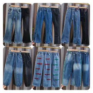 Factory wholesale price kids girls jeans children pants denim trousers jeans for girl kids