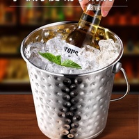 Restoran Bar Gaya Eropa, Pesta, Bir, Anggur Merah, Ember Es Stainless Steel Besar dan Kecil