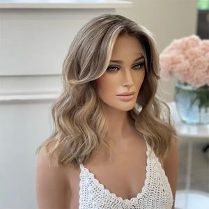 Perruque cachère Remy naturelle, blond cendré, <span class=keywords><strong>coupe</strong></span> courte, cheveux humains, 5x5, film HD, fermeture à lacet, perruques avec <span class=keywords><strong>frange</strong></span>, densité 150% - Product Image 2