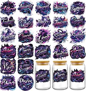 Autocollants 3D UV étanches pour transfert thermique sur tasses, gobelets et verres – Signes du zodiaque et horoscopes – Vente en gros - Product Image 1