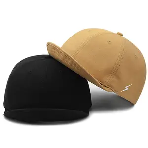 Snap geri kap çocuk bebek bebek kısa ağız Snapback şapka üreticisi yukarı çevirmek Brim Unisex yaz beyzbol kısa şapka