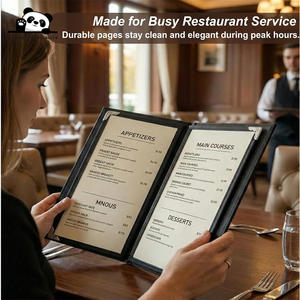 Protector de Esquinas Personalizado con Bolsillos de PVC Rígido, Protector de Esquinas con Cuerda Elástica, Portamenús de Cuero PU - Product Image 5