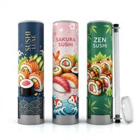 Envase de Papel Ecológico y Reciclable Personalizado para Comida para Llevar, Tubo Push-Up para Sushi