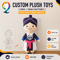 Peluche personnalisée brodée avec précision, mascotte ethnique, peluches de collection, porte-clés en peluche