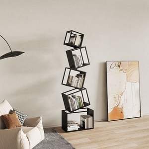 Wanjulai Invisible Bookshelf Modern Minimalist Wrought Iron Multi Layer Freestanding <b>Bookcase</b> Space Saving Living Room Bedroom - Product Image 3