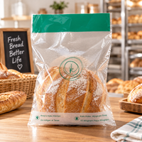 Sac à pain en BOPP transparent micro-perforé avec soufflet de fond pour boulangerie