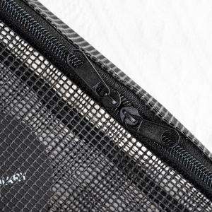Borsa per il trucco personalizzata Borsa per il trucco in Nylon di grande capacità portatile X borsa da viaggio da viaggio nera traspirante in rete per gli <span class=keywords><strong>occhi</strong></span> borsa per cosmetici - Product Image 3
