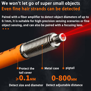 M3/M4/M6 nhỏ khuếch tán phản xạ <span class=keywords><strong>Laser</strong></span> sợi quang cảm biến khuếch đại 0-800mm đối tượng Khoảng cách phát hiện cảm biến quang điện - Product Image 5