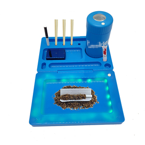 New Multi-function Plastic LED Rolling Tray Light Up Cigarette Rolling Tray Custom Logo Smoking Accessories