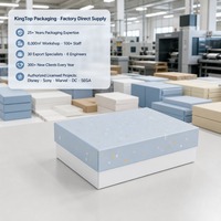 Boîte cadeau rigide et robuste bleu poussière avec couvercle à confettis pour cartes de citations, impression personnalisée, qualité supérieure, vente en gros, directement de l'usine