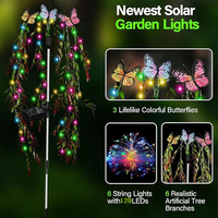 Lumière décorative en osier LED solaire IP65 étanche en plastique pour villa, cour, hôtel et éclairage de jardin paysager