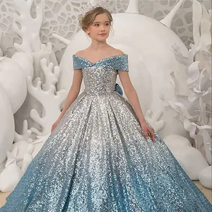 Produttore Cenerentola storia abito da ballo con paillettes personalizzato neonati Floaty vestiti da cerimonia in Tulle ragazze