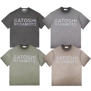 T-shirt à manches courtes SATOSHI NAKAMOTO pour hommes et femmes, marque tendance, classique, rétro, avec impression de lettres - Product Image 1