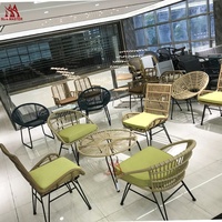 Mobilier d'extérieur moderne Fauteuil de jardin Cadre métallique Loisirs Balcon Terrasse Restaurant Café Chaises de salle à manger en osier