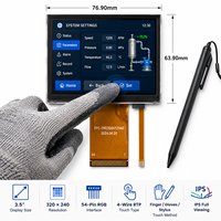 وحدة شاشة LCD من نوع A-Si TFT مقاس 3.5 بوصة بدقة 320*240 مع إضاءة خلفية LED مدمجة وشاشة لمس مقاومة (RGB 54-Pin) رباعية الأسلاك RTP PLC HMI