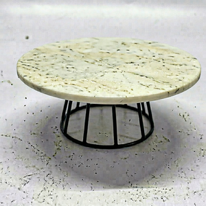 Round Marble Tabletop Decorative Stand Minimalist Design For Living Room Indoor Use Durable Furniture Accent - Product Image 6
