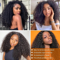 Pelucas de Cabello Humano Jerry Curly con Encaje Frontal HD, Pre-Desplumadas, Rizadas Profundas, Sin Pegamento, para Mujeres