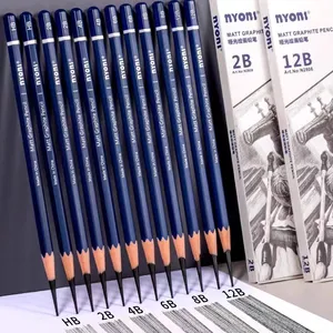 Matte Graphiite Drawing Pencil Matt Sketch Pencil Set HB 2B 4B 6B 8B 12B 8pcs In Paper Box