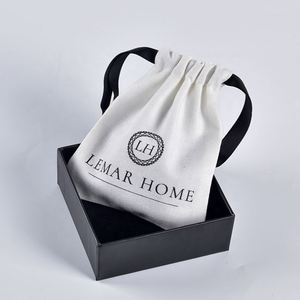 Custom Cotton Hemp Pouch Natural Cotton <b>Pen</b> Gift Jewelry Drawstring Bags - Product Image 3