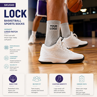 Chaussettes de sport de basketball avec logo ODM pour les collections de merchandising de terrain, avec programmes d'achat en gros