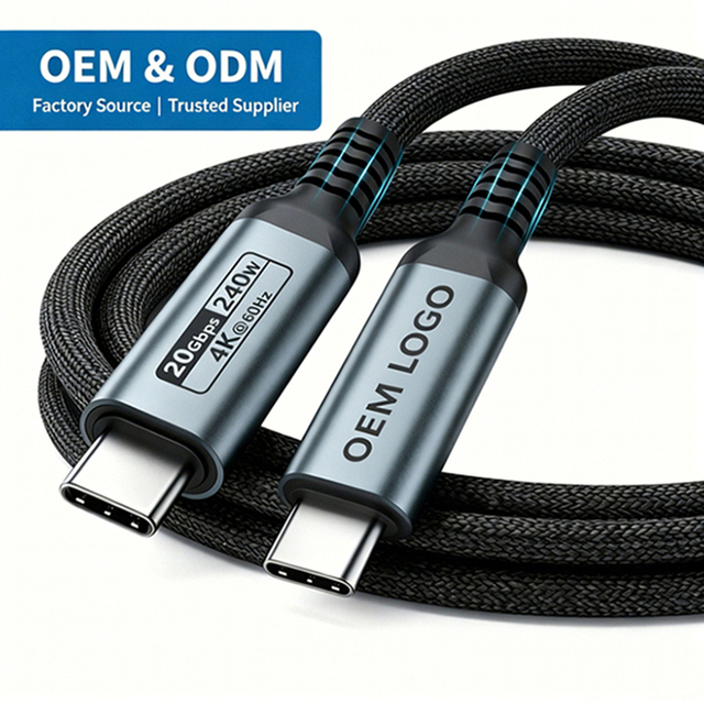 New Trending Braided USB C Cable Type C Cable 3.2 Gen2 20Gbps Data Transfer 4K PD 3.1 100W 240W Fast Charging USBC to USBC Cable