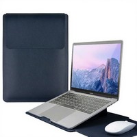 Housse pour ordinateur portable en cuir PU avec pochette organisatrice de câbles, 16, 15,6, 14, 13 pouces, sacoche pour ordinateur portable, vente en gros, directement de l'usine de Quanzhou