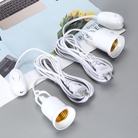 Douille à vis double pour lampe de chevet, support de lampe suspendue LED E27/B22, interrupteur d'extension PP blanc de sécurité AK-TECH