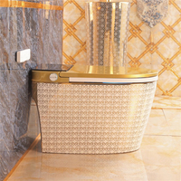 Bidet électrique de luxe doré au sol Commode Salle de bain S Trap Automatic Wc Intelligent Gold Smart Toilet Bowl