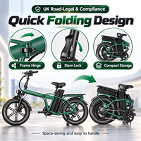 Vélo électrique pliable QMWHEEL F30 Pro UK, vente en gros, vélo électrique à pneus larges, 20 pouces, 250W, 48V, 45Ah, longue autonomie