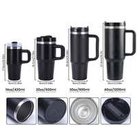 Vasos Térmicos Personalizados de 14 oz, 30 oz y 40 oz, Tazas de Café con Aislamiento al Vacío de Doble Pared, Vasos de Acero Inoxidable con Asa