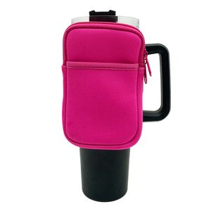 Funda de Neopreno Aislante e Impermeable para Vaso de Auto de 40 oz, Color Sólido, con Cierre - Product Image 1
