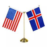 Mini drapeaux de table personnalisés, décoration de bureau, logo imprimé double face, drapeau de table de pays