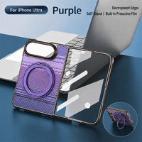 Nouveautés : Étui de téléphone magnétique pliable en métal 360° pour iPhone Duo avec protection d'écran en verre trempé et coque fine en plastique texturé fibre