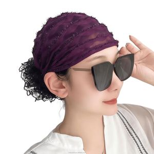 Pañuelo para la cabeza de mujer musulmana, tela de malla de color liso, ecológico, transpirable, parasol de ala ancha, apto para todas las estaciones - Product Image 6