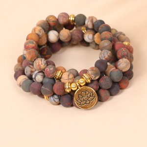 Collares/Pulseras de Mala de Oración de 8mm Estilo <span class=keywords><strong>Picasso</strong></span>, Yoga, Meditación, Cristal Curativo, Rosario Multicapa, Collar de Cuentas de Mala de 108 Cuentas, Unisex - Product Image 1