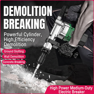Electric Hammer SDS Max Industrial Wall Demolition <b>Power</b> <b>Tool</b> 110V US Plug Pistol Grip Metal Body - Product Image 2