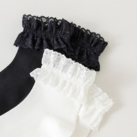 Chaussettes d'été courtes en dentelle pour femme, jolies chaussettes de princesse en coton à volants, Style Lolita, de haute qualité