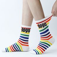 Chaussettes de Compression en Coton Respirant Couleur Arc-en-Ciel Personnalisées Femme Jetables Léopard Yoga/Sports Hiver Poignets Bas du Corps Quotidien