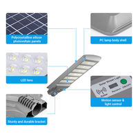 Lampadaire solaire tout-en-un 200W-600W en ABS IP65 WP avec télécommande, allumage crépusculaire, pour cour, jardin, parking